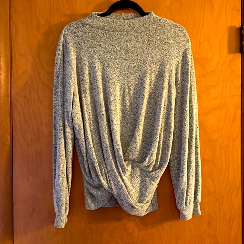 Loft Black and White Gathered Front Sweater, Women’s Size Small